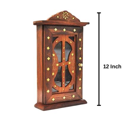 Wooden Brass Key Holder Useful Showpiece - Oxyroots Handicraft