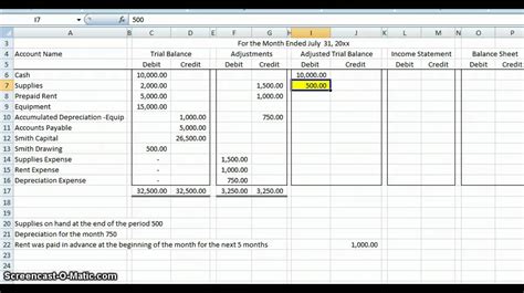 Image result for Accounting Worksheet Example