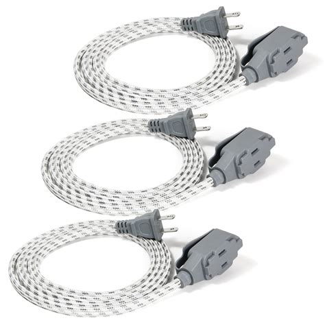 Vision 3 Pack 6 Foot Extension Cords with Three Two Prong Outlets - 24