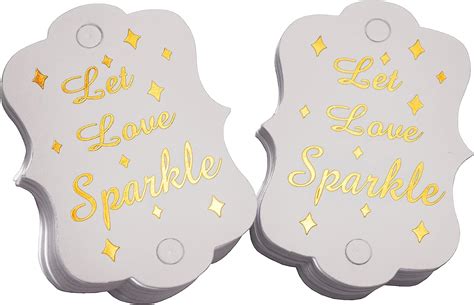 Kingsnow 100 Pack Gold Foil Let Love Sparkle Tags, | Ubuy India