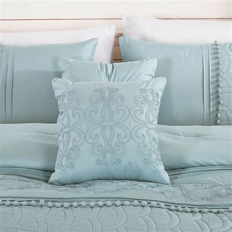 7-Piece Maggie Blue Comforter Set, Queen