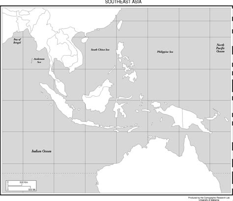 Southeast asia blank map