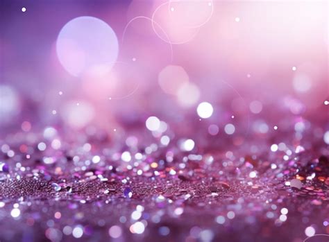 Purple and silver glitter bokeh background with light diffraction ...
