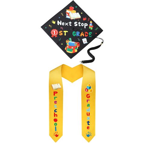 2022 Preschool Graduation Cap For Kids Kindergarten Stole Graduation ...