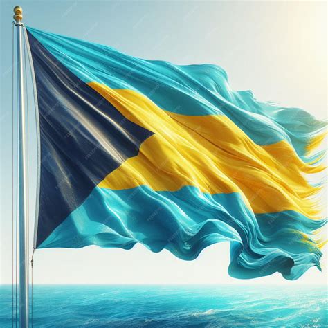 Premium Photo | A blue and yellow flag with a yellow stripe on it