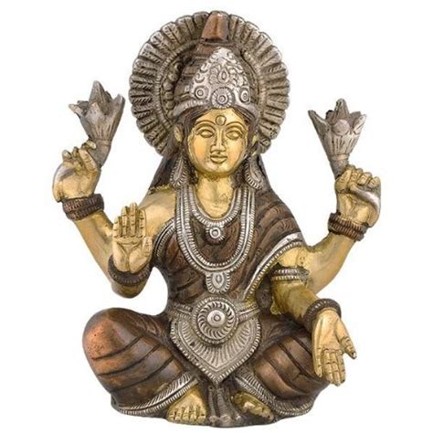 Redbag Seated Goddess Lakshmi - Brass Statue (6" H x 4" W x 3" D ...