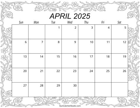 April 2025 Calendar (Free Printable) – Free Printables, Lettering, SVG ...