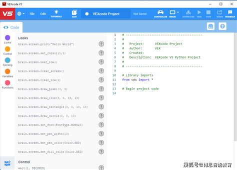 Vexcode V5 Tutorial 的图像结果