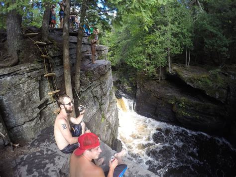 Canyon Falls - a highly popular cliff diving spot in Michigans Upper ...
