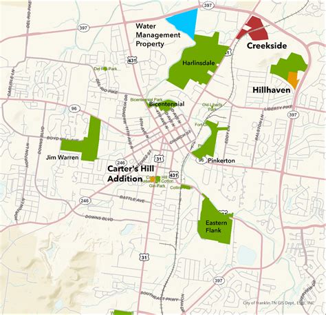 Mapa Del Centro De Franklin-tennessee Amazon.com Franklin Tennessee