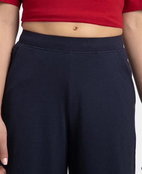 Buy Super Combed Cotton Elastane Stretch Relaxed Fit Culottes - Navy ...