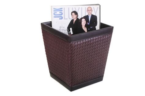 Belmun Handmade Smooth Brown with Woven patternb Faux Leather Medium ...