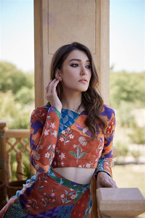 Burnt orange hand block printed skirt set paired with a blouse for wom ...