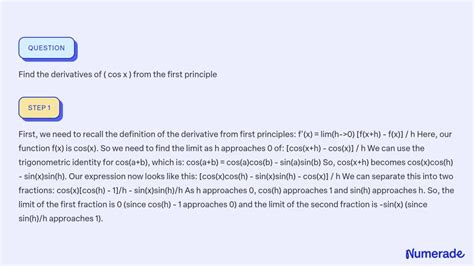 Image result for Differentiate Cos X From First Principles