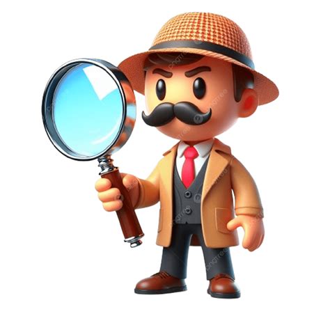 Clipart Of Man With Detective Magnifying Glass, Detective Magnifying ...