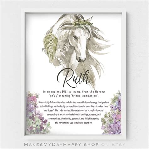 Ruth Name Meaning,biblical Names Meaning,romantic First Name Poster ...