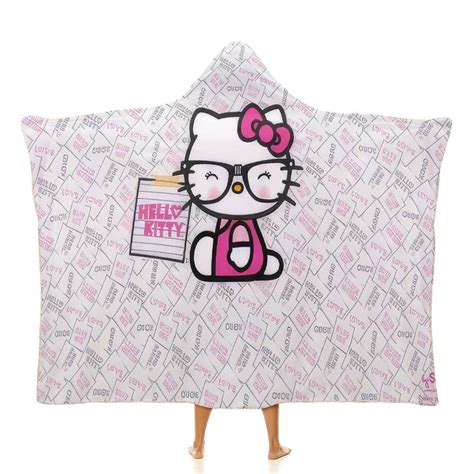 Hello Kitty Blanket Hoodie, Wearable Blanket, Cloak Hooded Throw ...