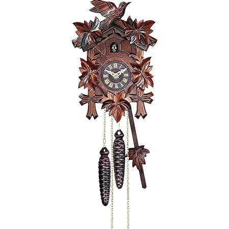Buy MyGermanStore Wood Cuckoo Bird 5 Leaves Clock with Music (Walnut, 8 ...