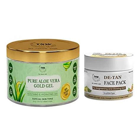 Buy TNW-THE NATURAL WASH DE-TAN FACE PACK & PURE ALOE VERA GOLD GEL FOR ...