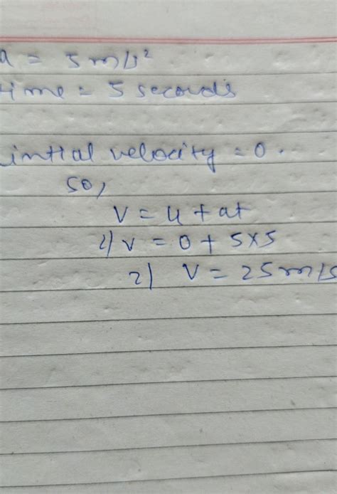 A train starts from rest and accelerates uniformly @ 5 minut metre per ...