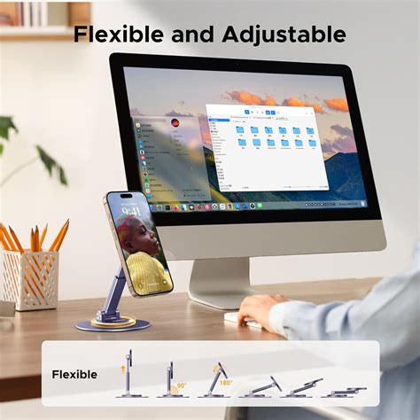 UGREEN Magnetic Desktop Phone Stand Foldable Multi Angle 360 Rotation ...