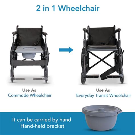 Everactiv (2 in 1) Foldable Wheelchair for Regular & Commode Use | Por ...