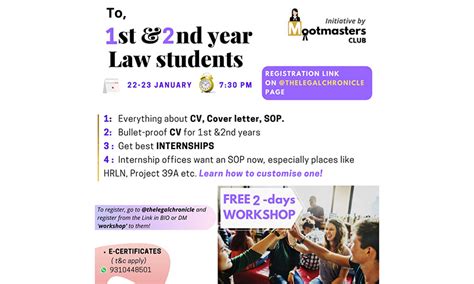 The Legal Chronicle, Online Workshop, Drafting CV, CL & SoP