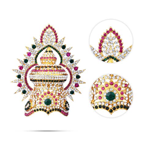 Stone Half Kireedam With Arch - 4.5 x 3.5 Inches | Kiridam/ Half Crown