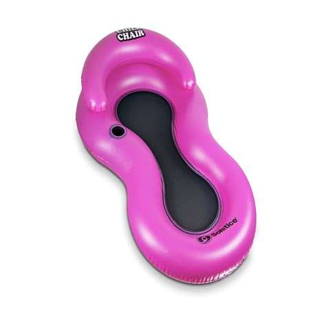 61-Inch Inflatable Chill Swimming Pool Floating Lounge Chair Hot Pink ...