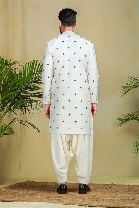 Black & White mirror work kurta