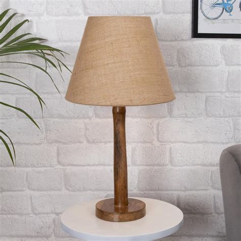 Buy HOMESAKE Contemporary Decor Brown Wood Table Lamp With Shade from ...