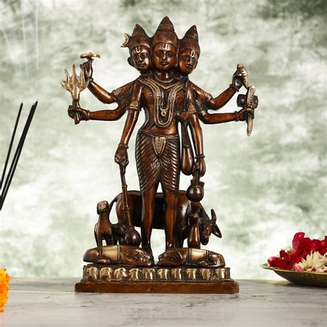 Buy Brass Dattatreya idols and sculptures - Budhshiv.com