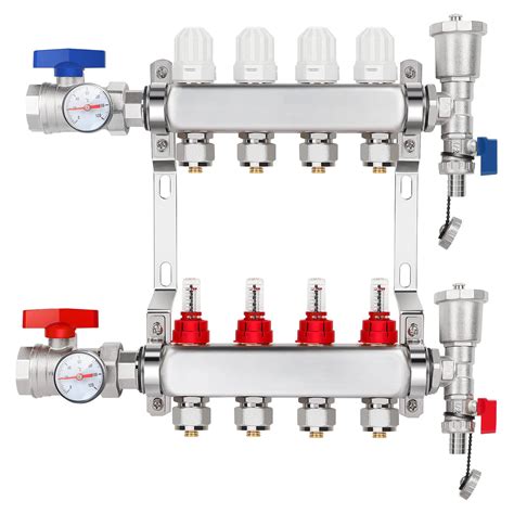 Amazon.com: YUFUYEK 4-Branch PEX/Radiant Heat Manifold ，1/2" PEX Tubing ...