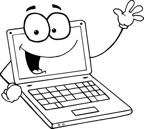 Laptop Coloring Page 的图像结果