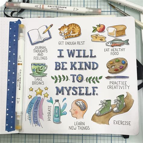 10+ Self Care Doodle Tutorials For A Self Care Bullet Journal Spread ...