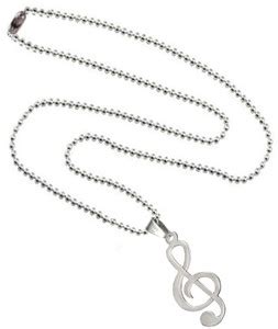 Men Style Treble Clef Music Note Stainless Steel Pendant Set Price in ...