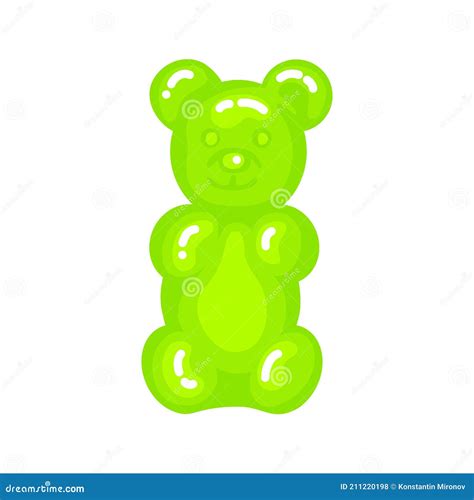 Green Gummy Bear Standing And Smiling Cartoon Illustration ...