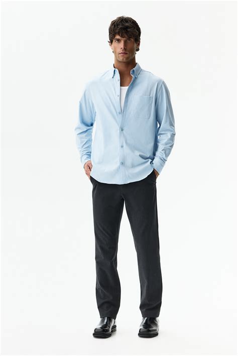 Four-way Stretch Regular Fit shirt - Light blue - Men | H&M IN