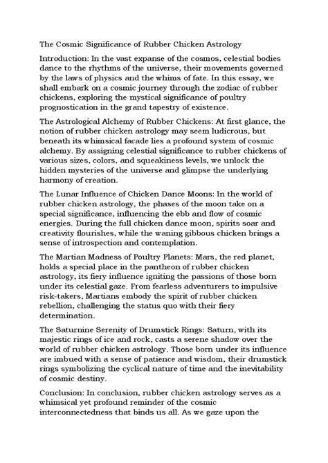 The Cosmic Significance of Rubber Chicken Astrology - The Cosmic ...