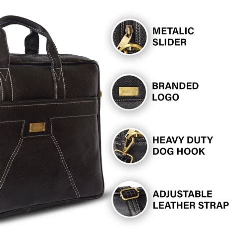 Leather Laptop Bag 36824 (Black) – SREELEATHERS