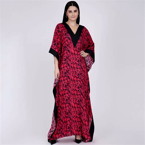 Red Camouflage Full Length Kaftan – First Resort by Ramola Bachchan