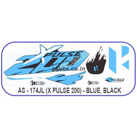 Graphics Sticker Set for Hero XPulse 200 | 4V | Blue & Black Sticker