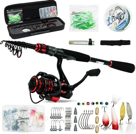 Amazon.com : Telescopic Fishing Rod and Reel Combo Full Kit Collapsible ...