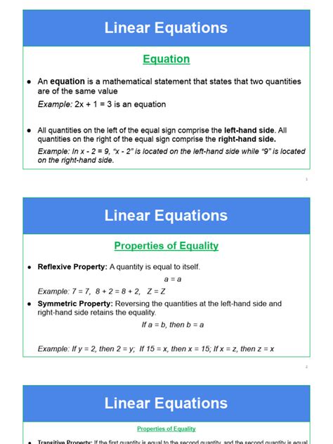 06 Linear Equations | PDF | Equations | System Of Linear Equations