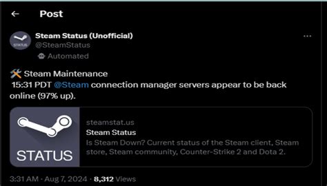 How long is Steam maintenance?