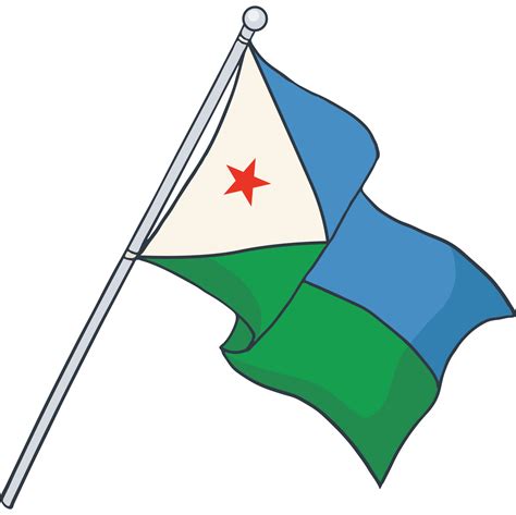 flag of Djibouti, national flag 23435175 PNG