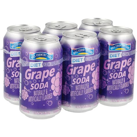 Hill Country Fare Diet Grape Soda 6 pk Cans - Shop Soda at H-E-B
