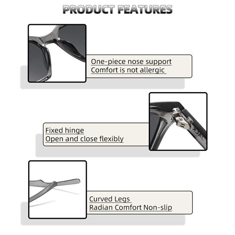 GREY JACK TR90 Retro Oversized Polarized Sunglasses for Men Women 3358 ...