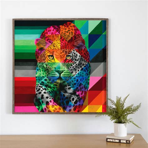 Leopard in Colour Canvas Art Print | Whimsical Collection