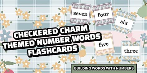Checkered Charm Themed Number Words Flashcards